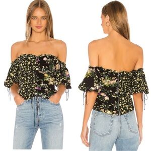 For Love and Lemons Floral Off-Shoulder Top